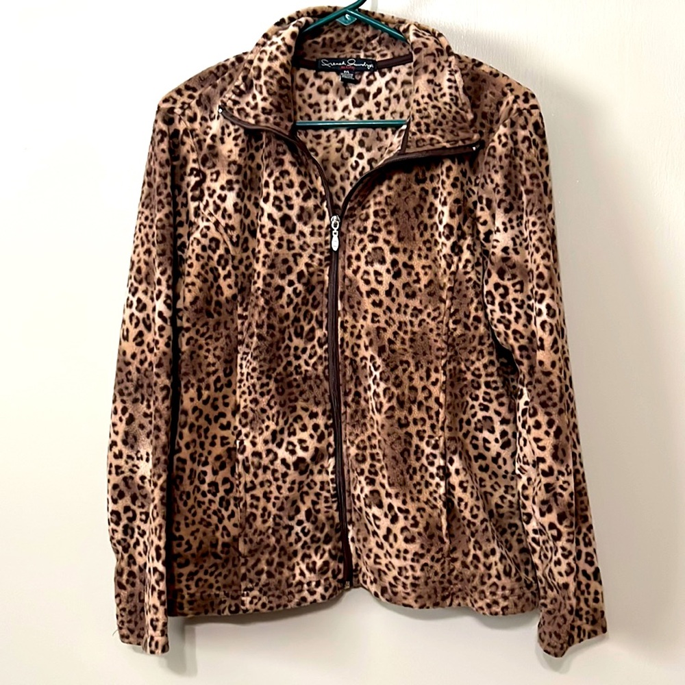 French Laundry petite large leopard print jacket
